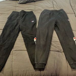 2 PAIRS of Champion Boys’ Fleece Jogger Sweatpants Size YM in Black